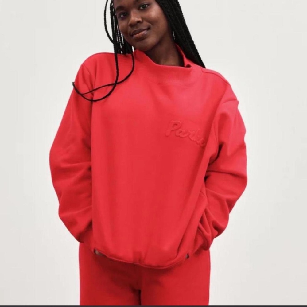 parke embossed mockneck ruby / l/xl